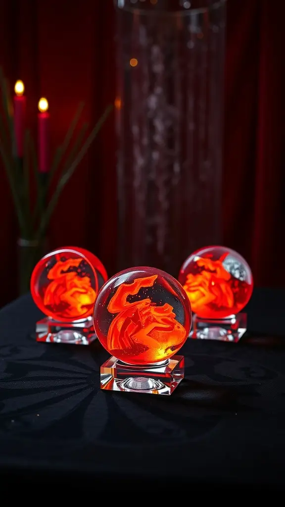 Blood-Orange Ice Orbs, a Sith-inspired dessert from the Crimson Table, Exegol.