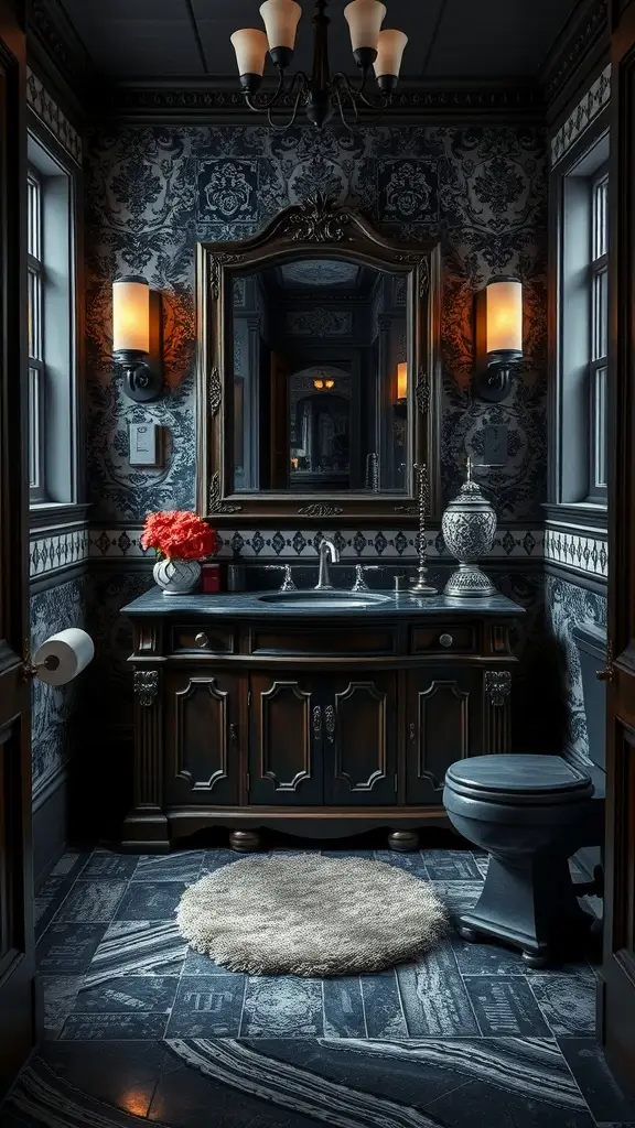 A Victorian style bathroom in Gotham City.