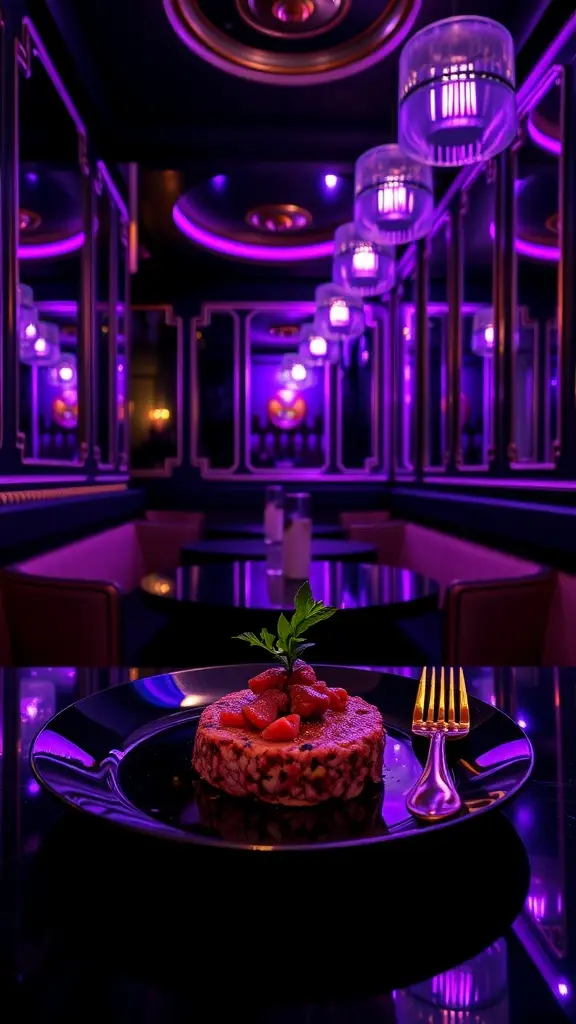 A plate of steak tartare with quail eggs.