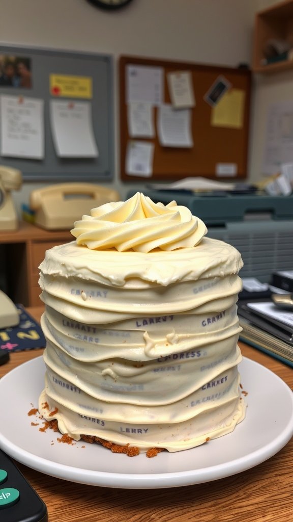 A delicious carrot walnut cake with a creamy frosting, inspired by the 1960s.