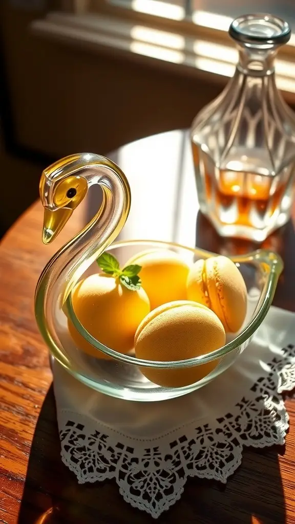 Lemon macarons with sweet basil cream filling