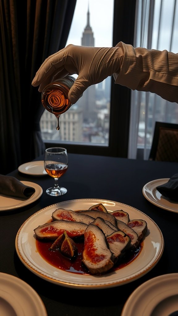A plate of crimson carpaccio garnished with arugula and parmesan