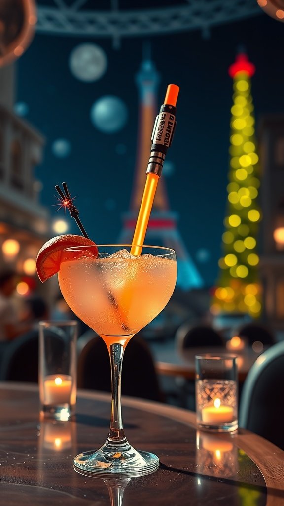 A colorful cocktail representing the Jedi Jubilee from Star Wars.