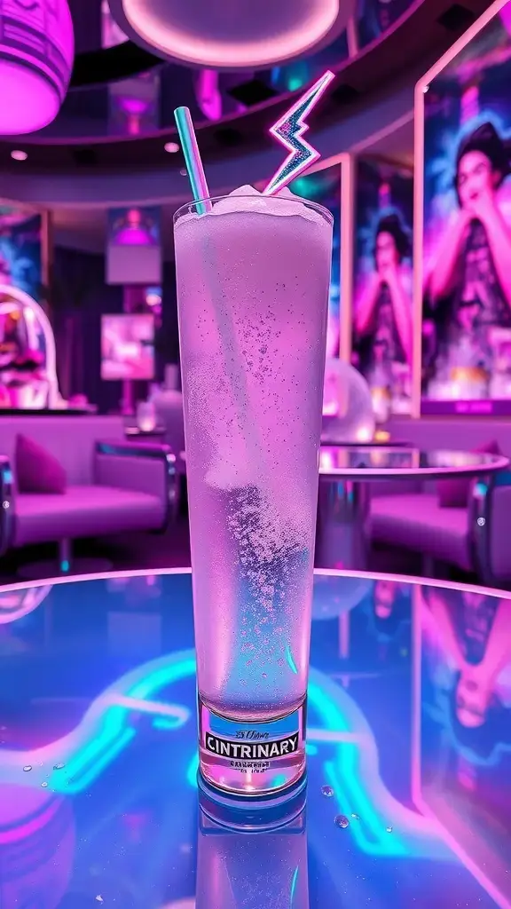 A vibrant Holo Haze Highball cocktail served in a highball glass