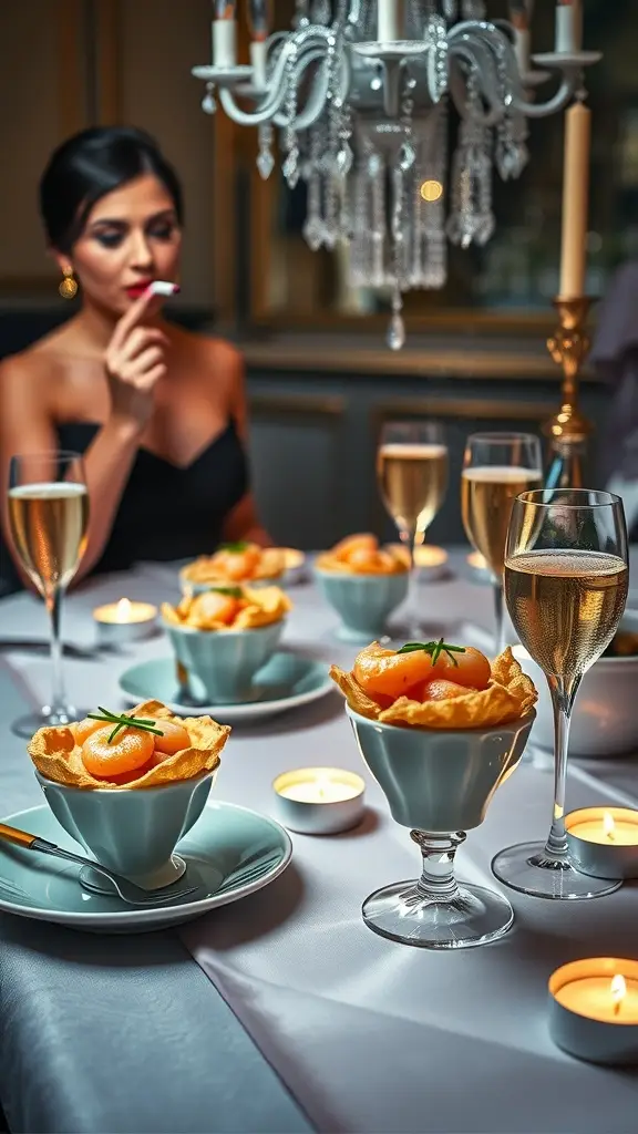 Shrimp Newburg served in flaky pastry shells, perfect for a vintage dinner party.