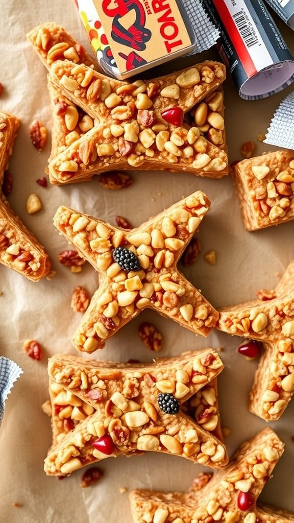 X-Wing Fighter Fruit and Nut Bars with fruits and nuts