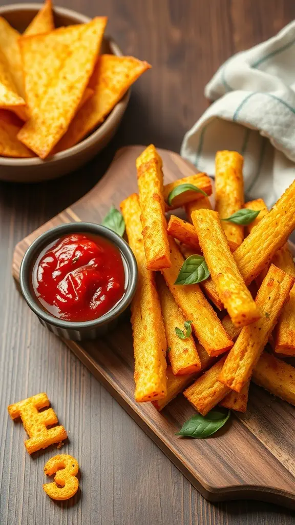 Crispy Polenta Fries served with marinara sauce