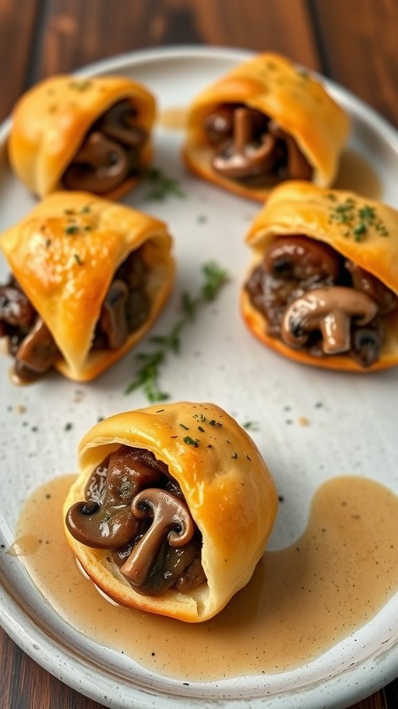 Savory Beef Wellington Bites on a plate