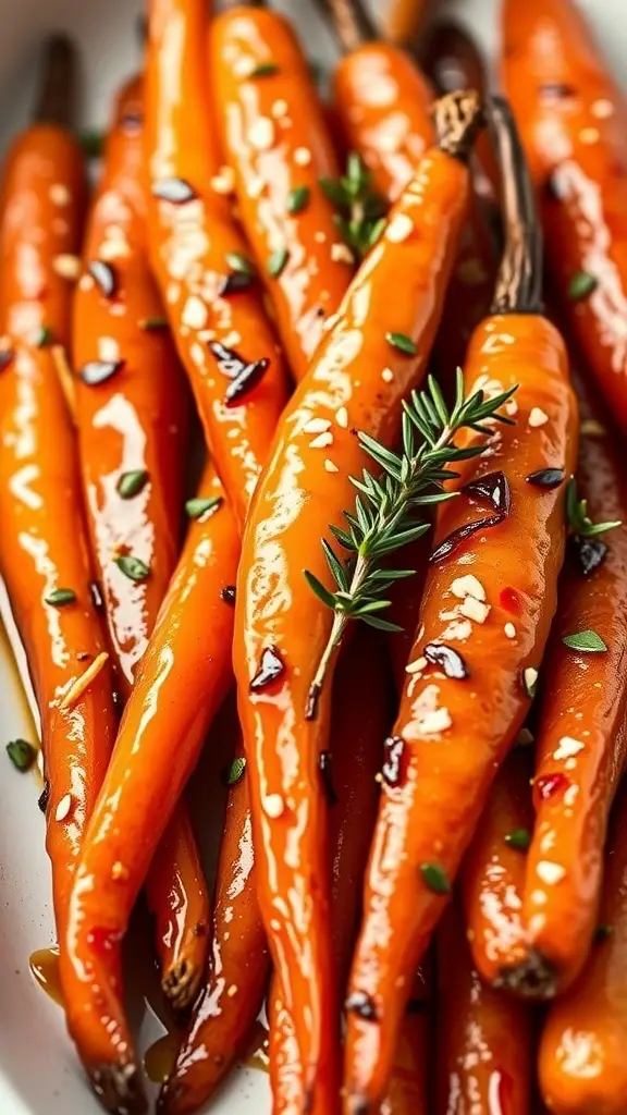 Honey garlic glazed carrots with thyme