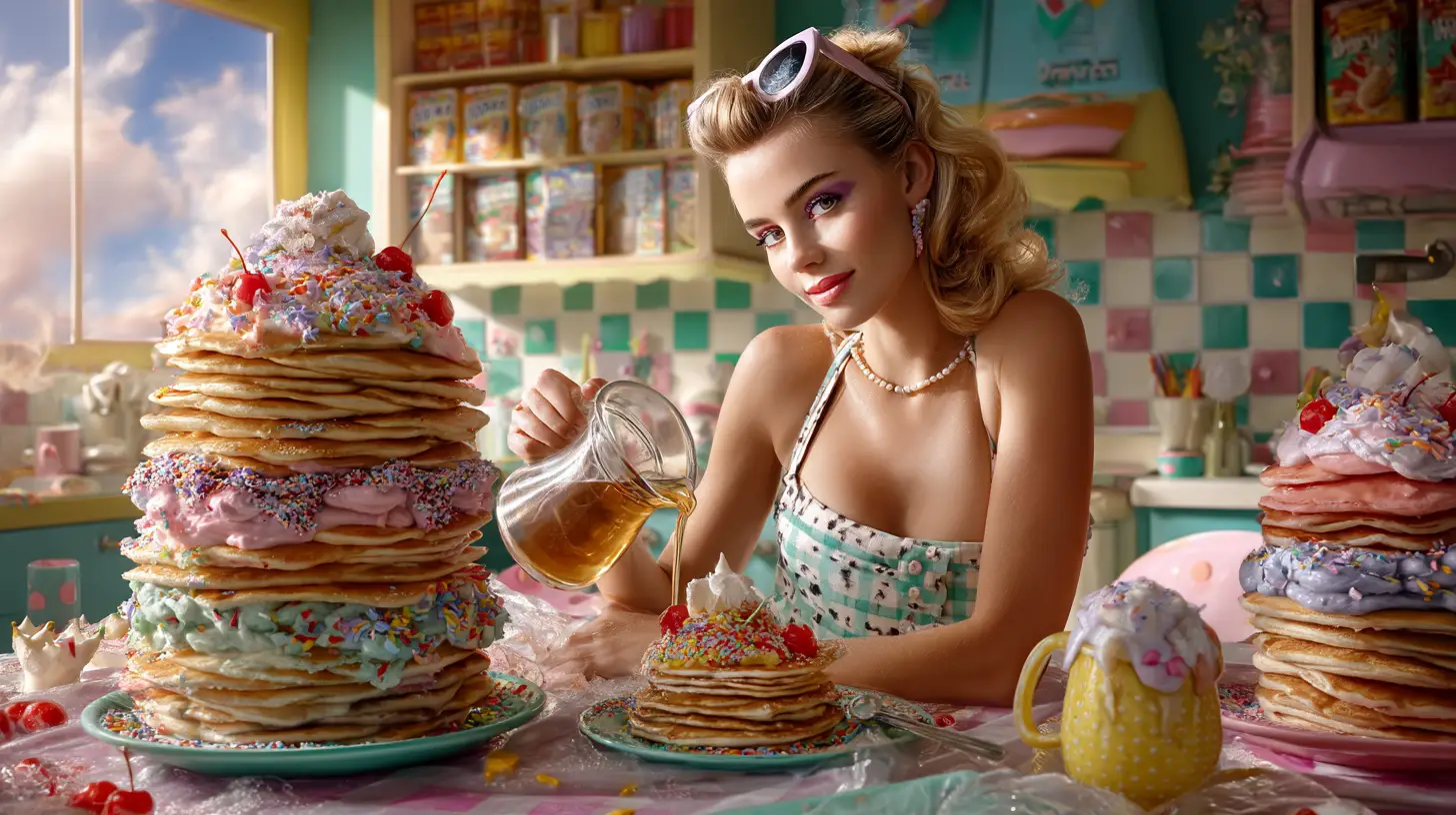 Retro Inspired Pancake Stacks