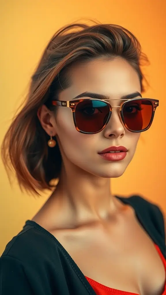 A group of stylish individuals wearing vintage 60’s sunglasses, showcasing various outfits for different occasions.