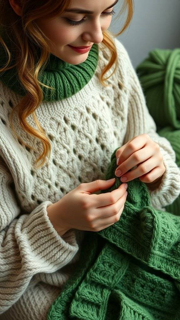 Colorful yarn balls and crochet tools with a 1960s crochet instruction booklet