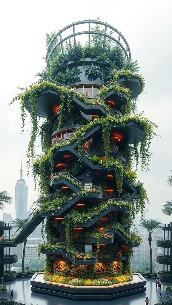 Vertical garden with lush greenery and large letters in front