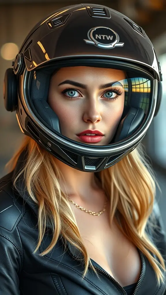 A futuristic motor bike helmet inspired by droids, featuring a metallic finish and intricate details.