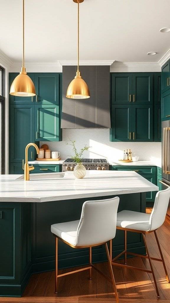 A modern kitchen featuring two-toned cabinets with light wood and a dark accent wall.