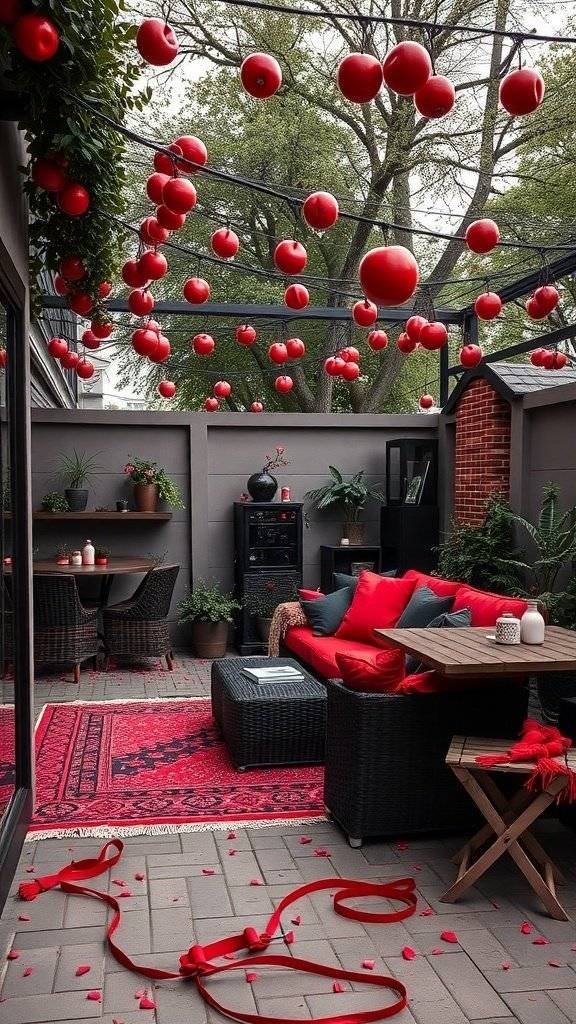 Outdoor decor inspired by a Sith Lord featuring cherry red elements.
