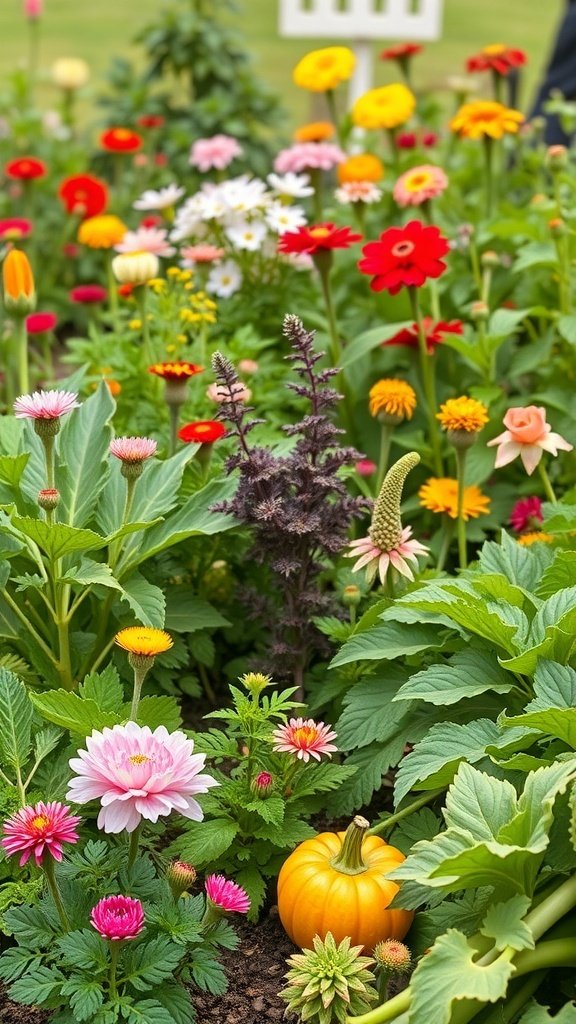 A woman in a stylish outfit stands among vibrant flowers in a garden, showcasing the colorful palette of the 1920s.