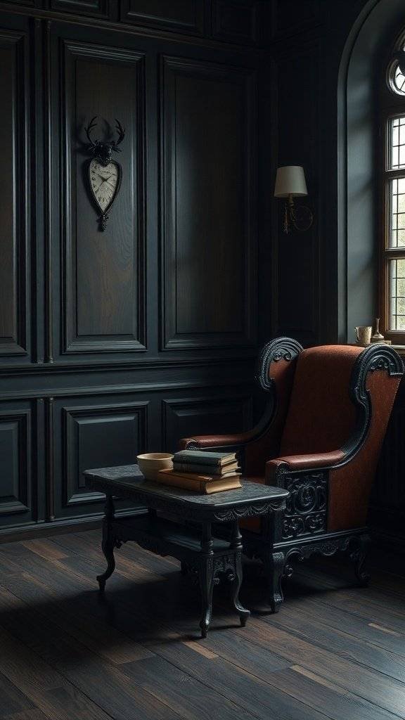 A reading nook inspired by Gotham City.