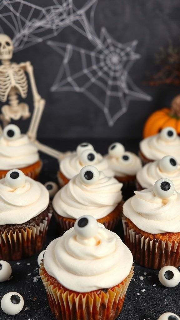 Eerie Eyeball Cupcakes with Gummy Eyeballs