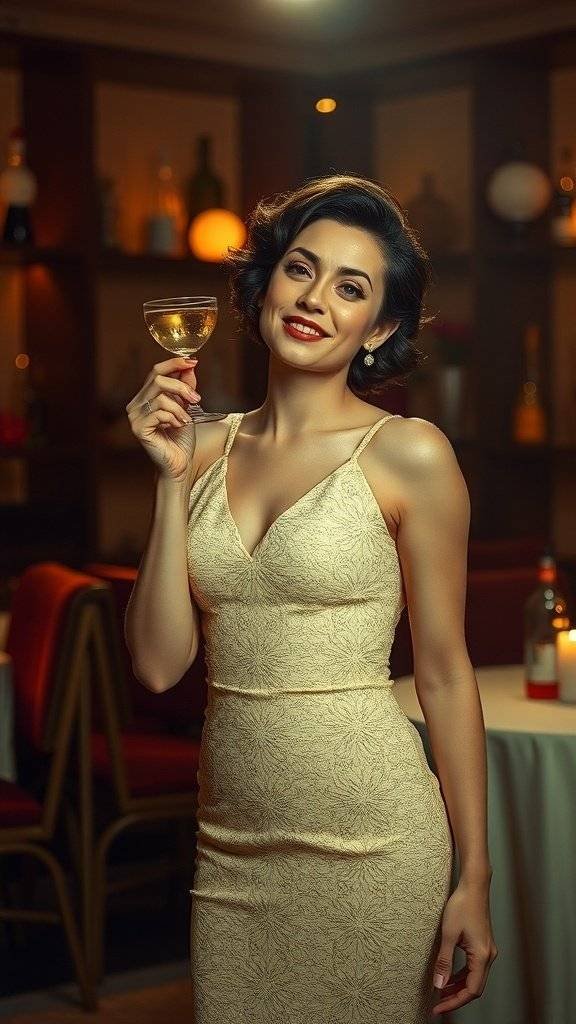 Five women celebrating together in lace cocktails dresses, embodying joy and empowerment.