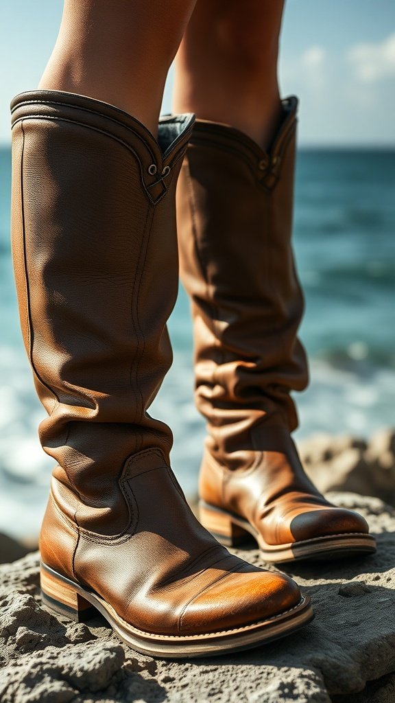 Close-up of textured brown leather