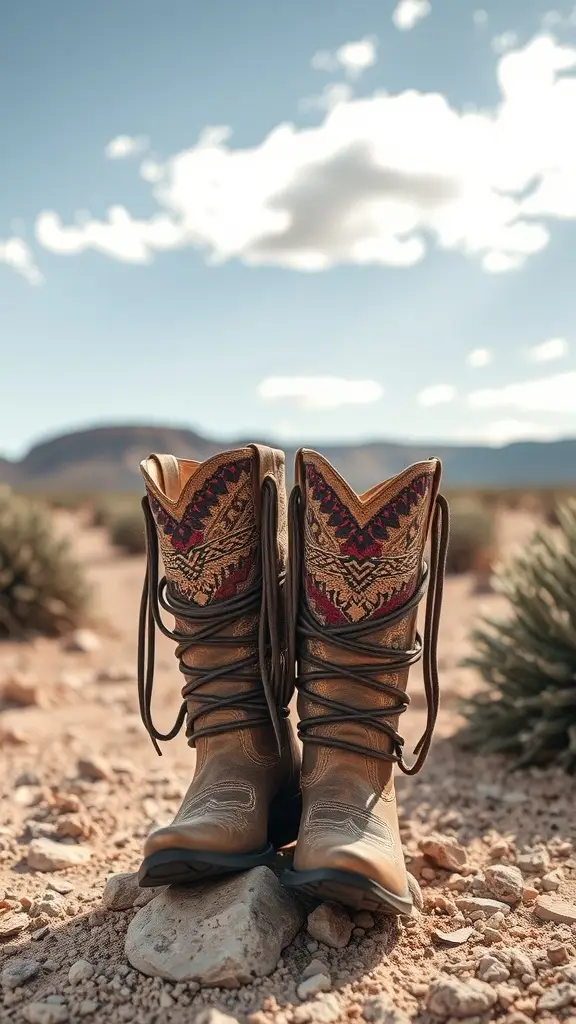 A collage of Boho boots showcasing different styles and designs.