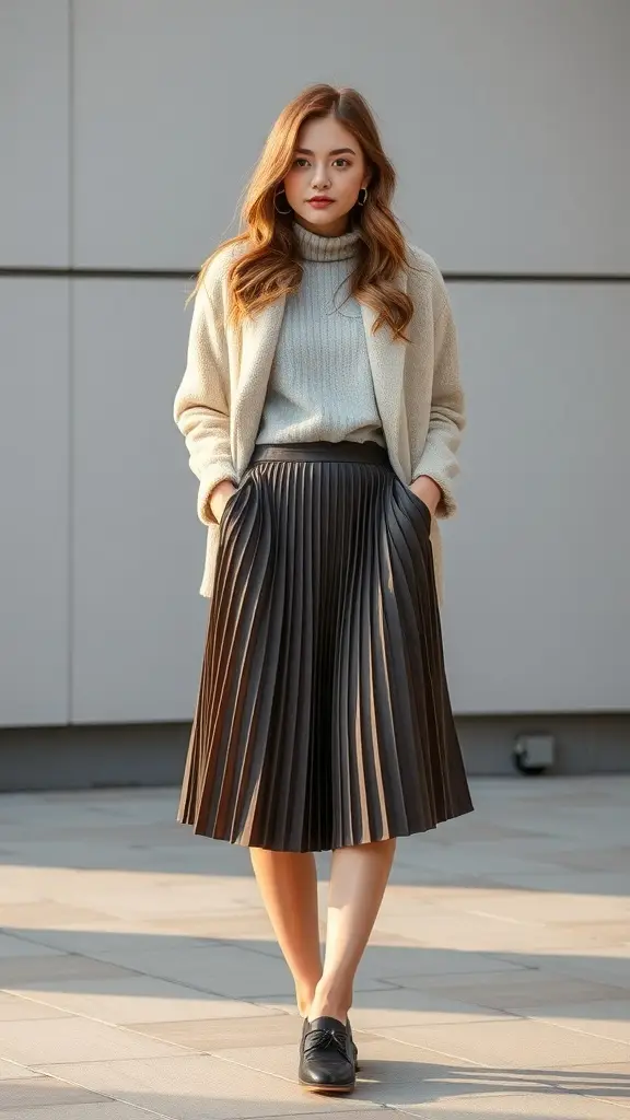 A display of pleated skirts in various colors, inspired by medieval fashion.