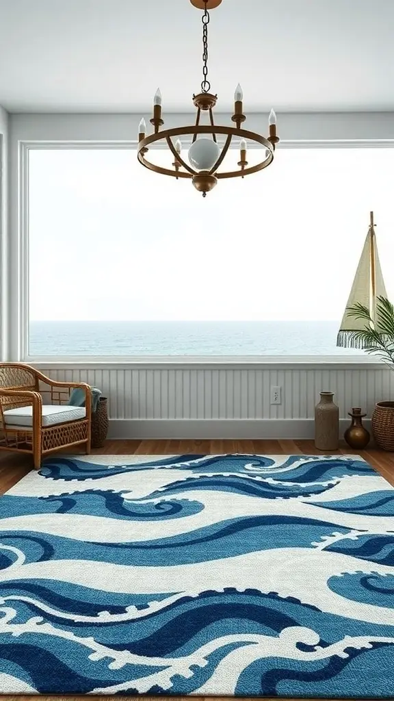 Ocean Waves Rug inspired by Theon Greyjoy from Game of Thrones