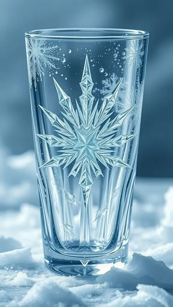 Intricate White Walker crystal glass featuring a wolf and knight design.