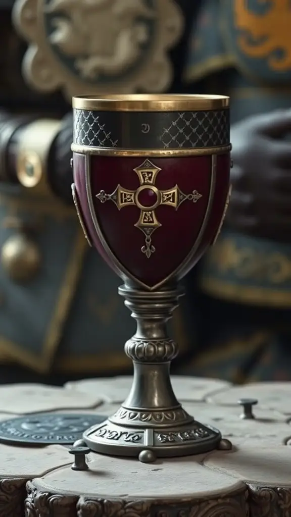 Brienne of Tarth's Shield Goblet with red and gold detailing