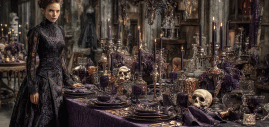 Moody Halloween Tablescapes for a Gotham-Style Celebration