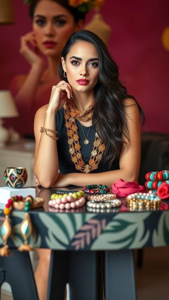 Colorful accessories and decor from the 1960s, featuring bold patterns and vibrant colors.