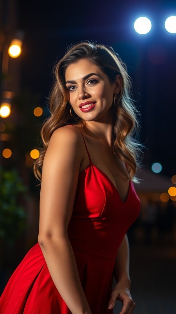 Models showcasing red fashion in a stylish setting