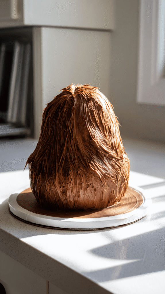 creating the fur texture for the Ewok Cake