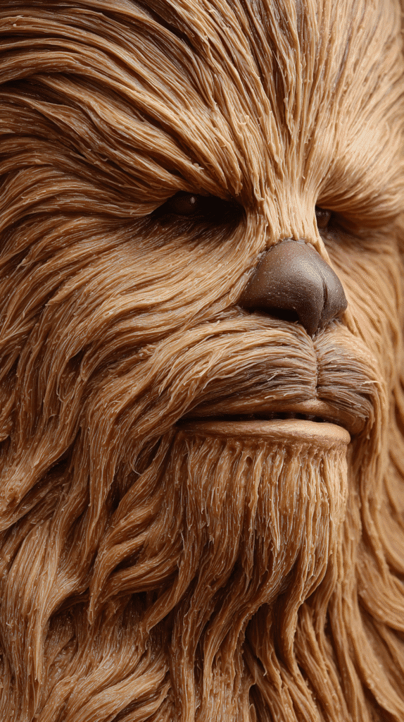 face details on Chewbacca Cake