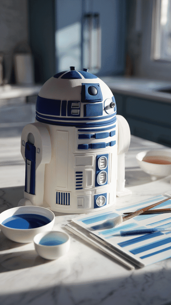 colours needed for R2-D2 Cake