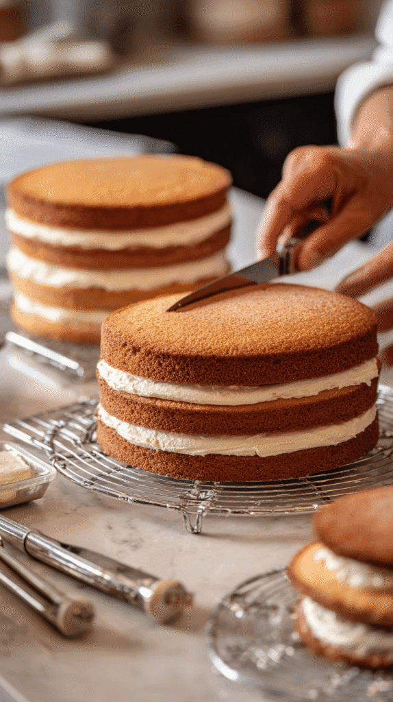 preparing base for stormtrooper cake head