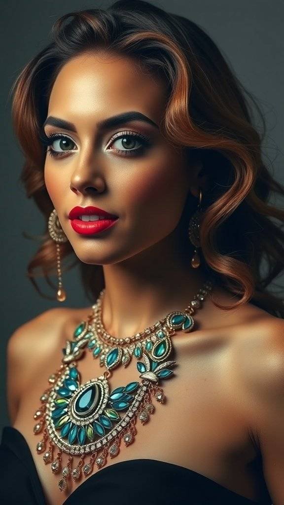A group of elegantly dressed women at a glamorous event, showcasing stunning 1960s jewelry.