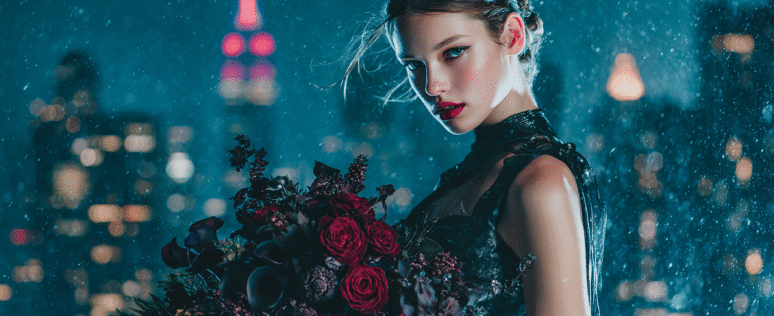 Valentines Day Flowers With Bold, Gotham-Inspired Flair