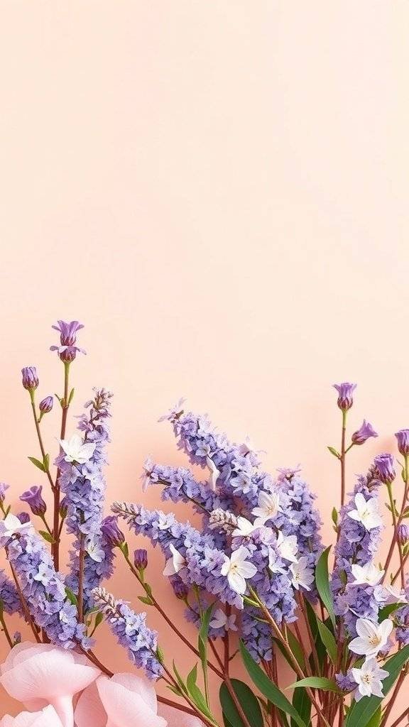 A beautiful arrangement of pastel flowers on a soft pink background.